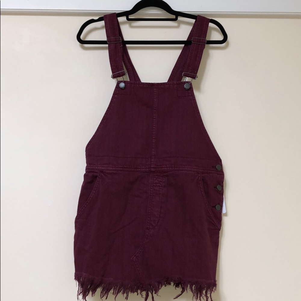 Free People Overall Skirt Color Red Berry